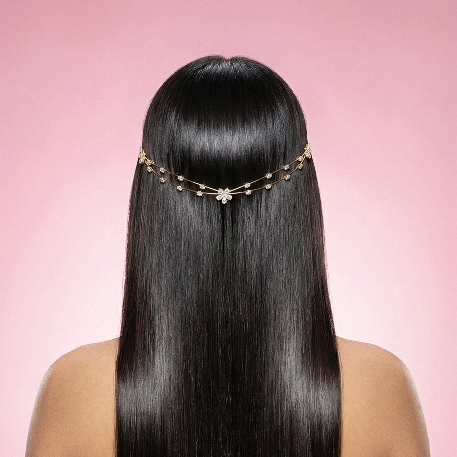 Gold Floral Hair Halo | Bridal Floral Hair Crown for Women | Wedding Hair Accessories
