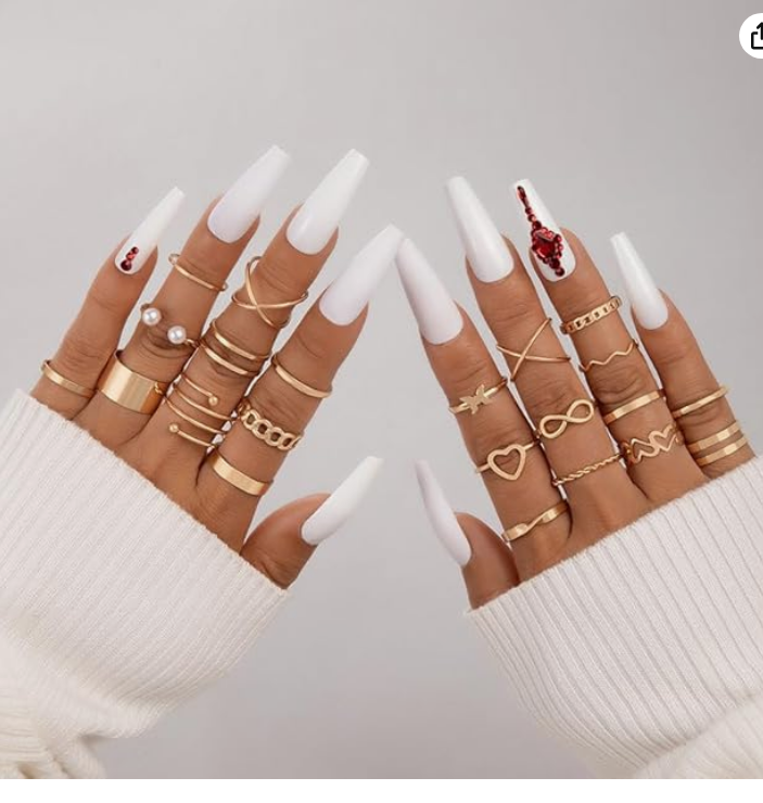 22 Piece Gold Ring Set | Statement Knuckle Ring Set for Women