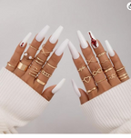 22-Piece Gold-Tone Statement & Knuckle Ring Mega Set