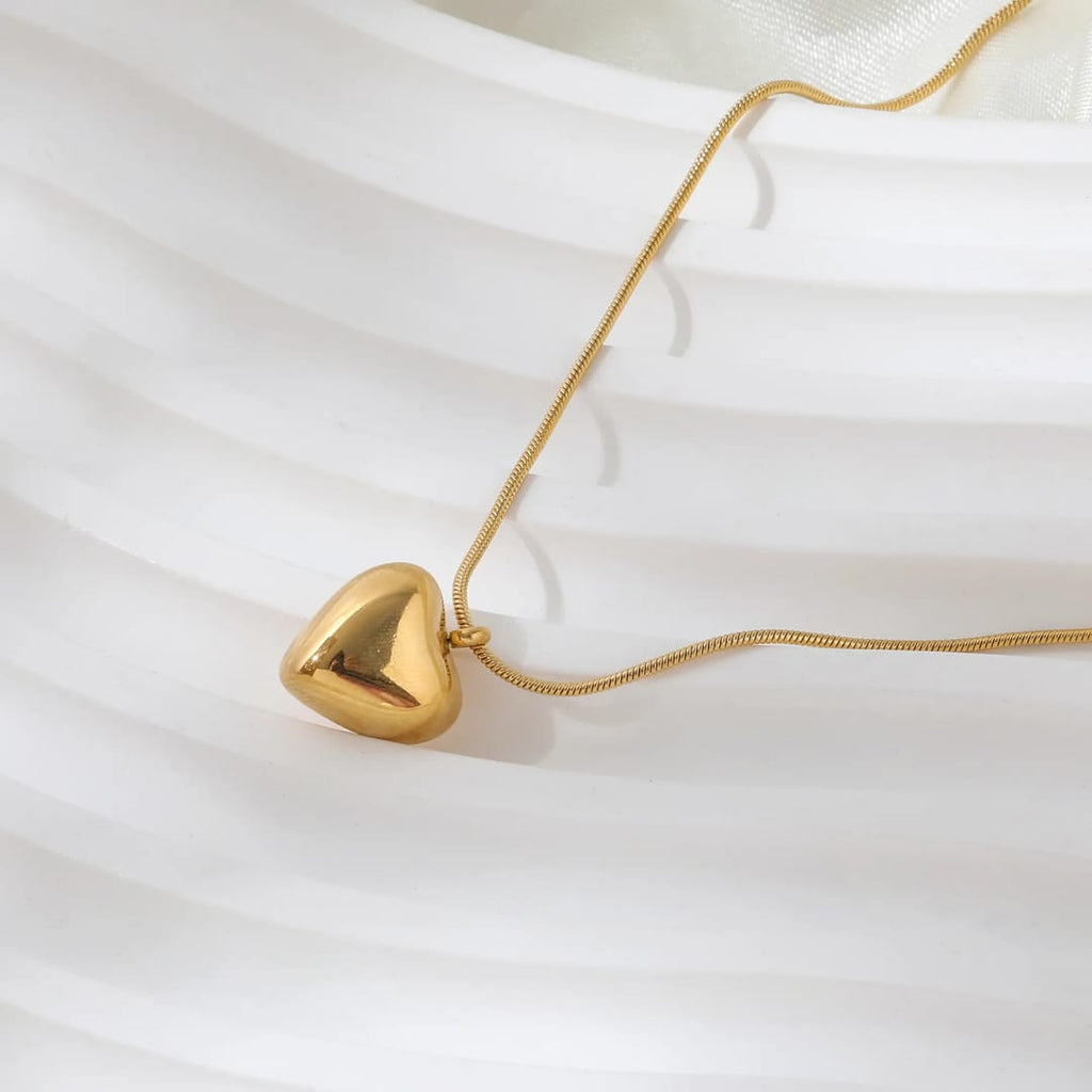 Minimalist Puffy Heart Necklace