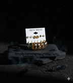 6-Pair Gold-Tone Fashion Earring Set (Hoops & Studs)