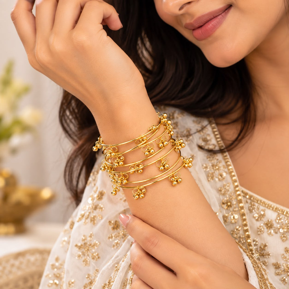 Traditional Gold Bangles (Set of 8) | Wedding Chuda Style