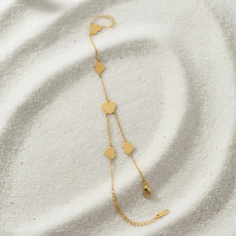 Amora Hearts Hath Phool | Gold Heart Hand Harness for Women | Bridal Hand Jewellery