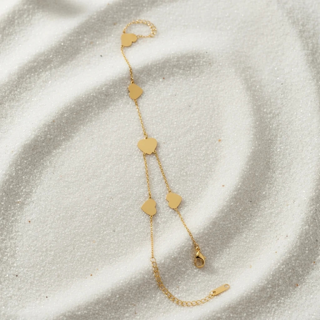 Amora Hearts Hath Phool | Gold Heart Hand Harness for Women | Bridal Hand Jewellery