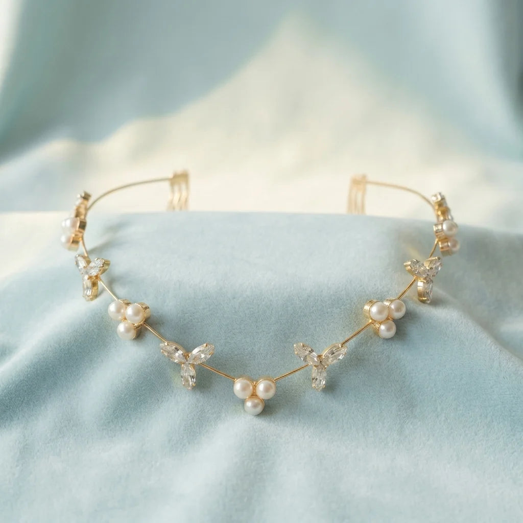 Aurelia Vine Hair Halo | Gold Floral Bridal Hair Crown | Wedding Hair Accessories for Women