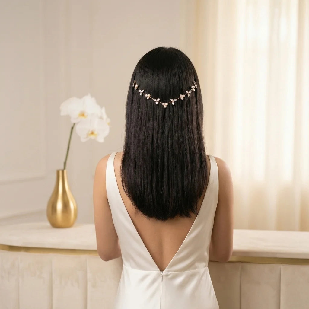 Aurelia Vine Hair Halo | Gold Floral Bridal Hair Crown | Wedding Hair Accessories for Women