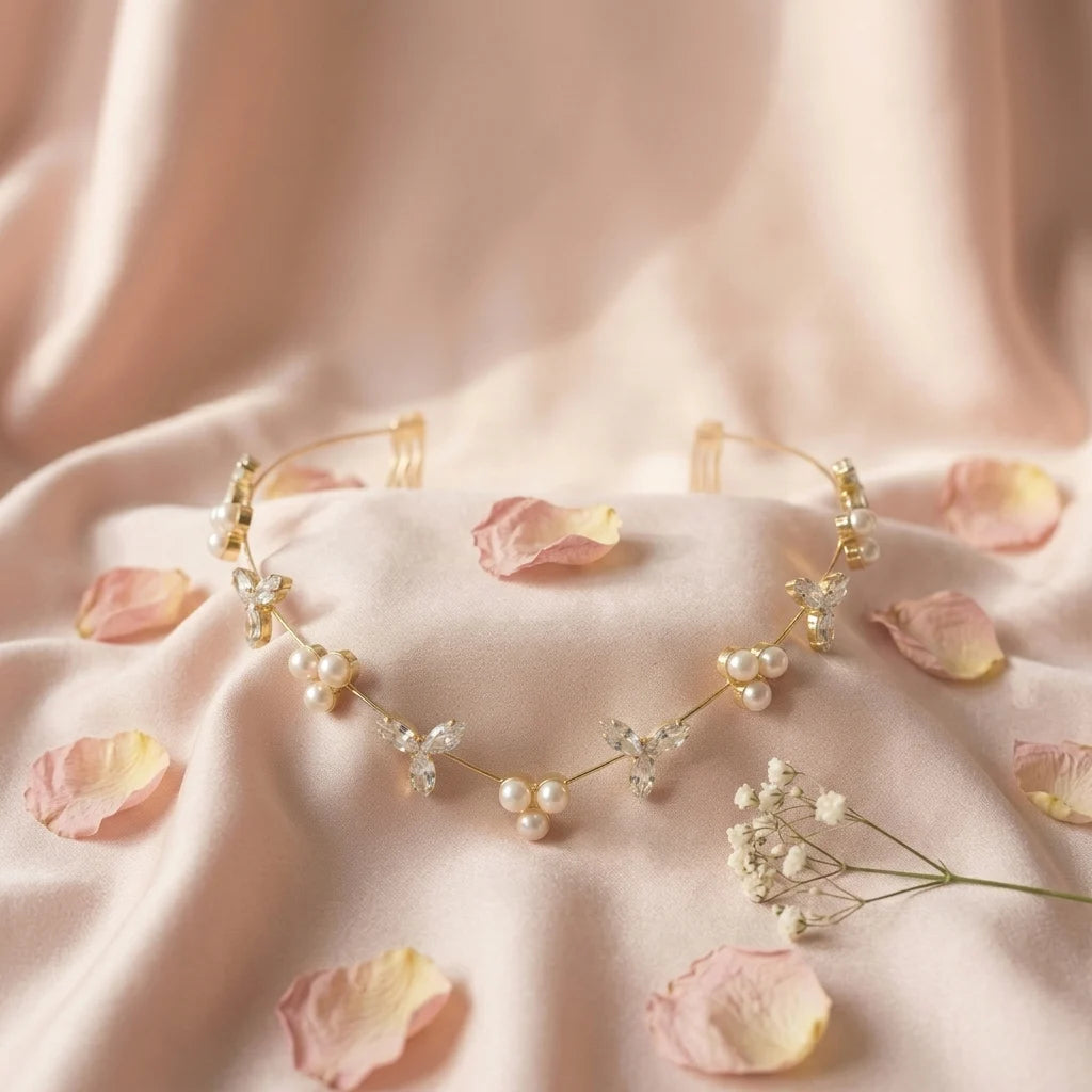 Aurelia Vine Hair Halo | Gold Floral Bridal Hair Crown | Wedding Hair Accessories for Women