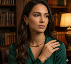 Aurum Edge Nail Jewelry Set – Gold Necklace, Ring & Hoop Earrings