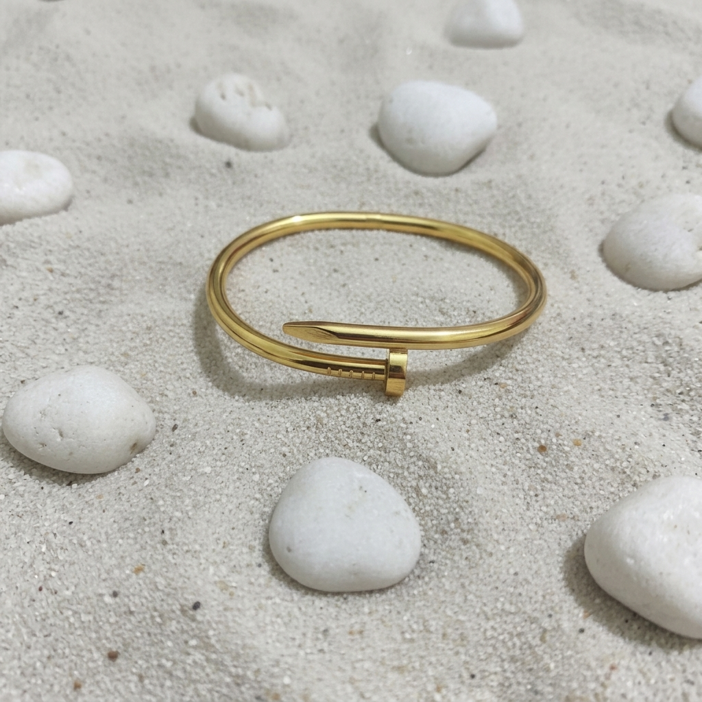 Aurum Nail Cuff Bracelet | Gold Nail Bangle for Women & Men | Unisex Fashion Jewellery
