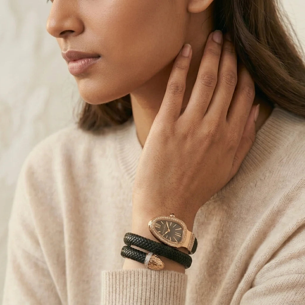 Black Serpent Watch | Black Dial Minimalist Watch for  Women