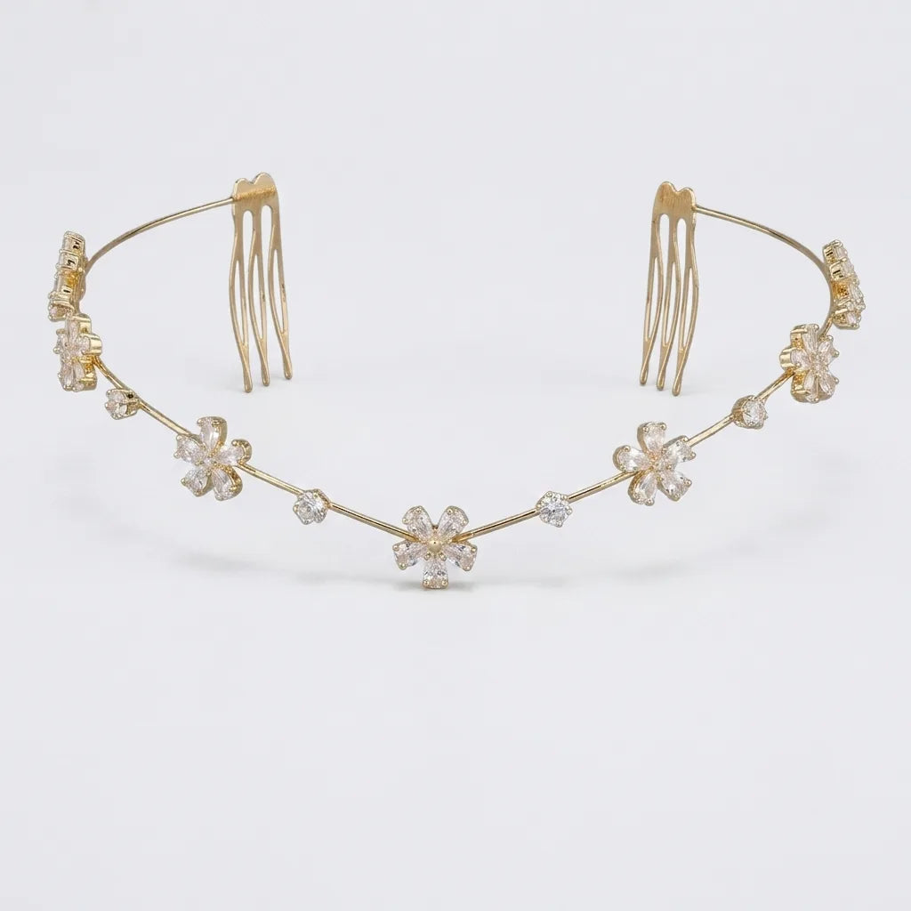 Bloom Crystal Floral Hair Chain | Bridal Hair Accessories for Women