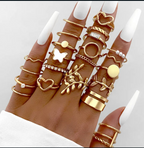 Bohemian Gold-Tone 24-Piece Stacking Ring Set