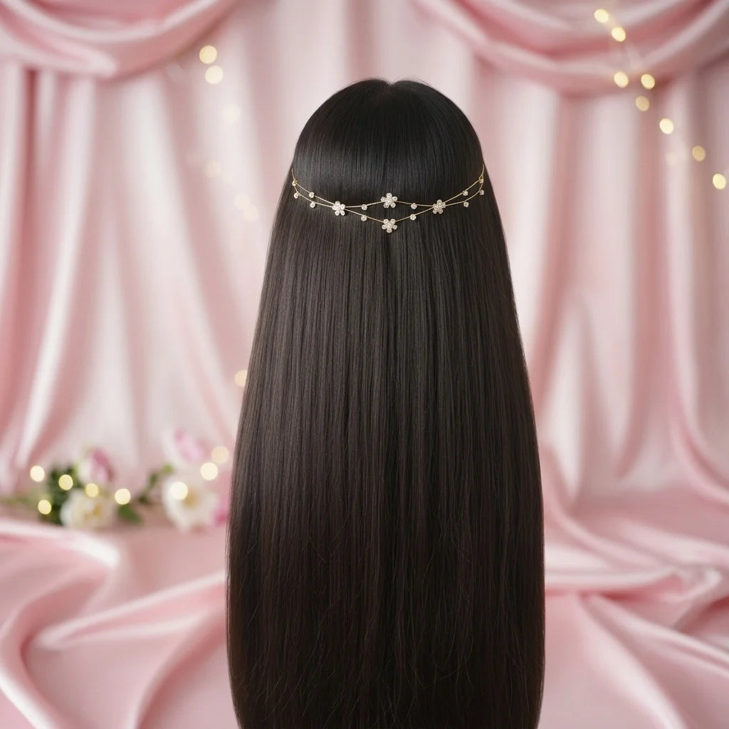 Celestia Bloom Hair Halo | Crystal Floral Bridal Hair Halo | Wedding Hair Accessories