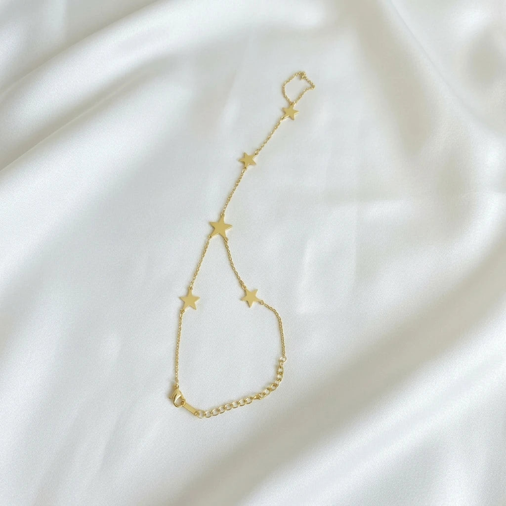 Celestial Starfall Hath Phool | Star Charm Hand Harness for Women