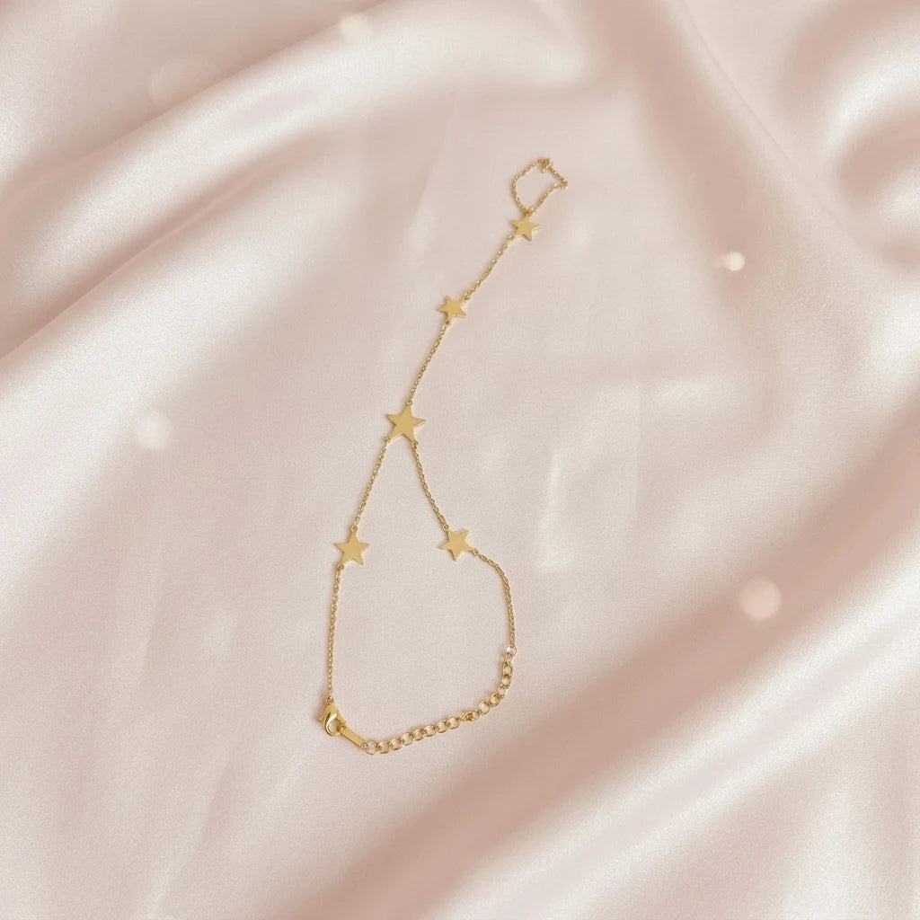 Celestial Starfall Hath Phool | Star Charm Hand Harness for Women