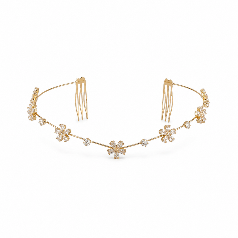 Bloom Crystal Floral Hair Chain | Bridal Hair Accessories for Women