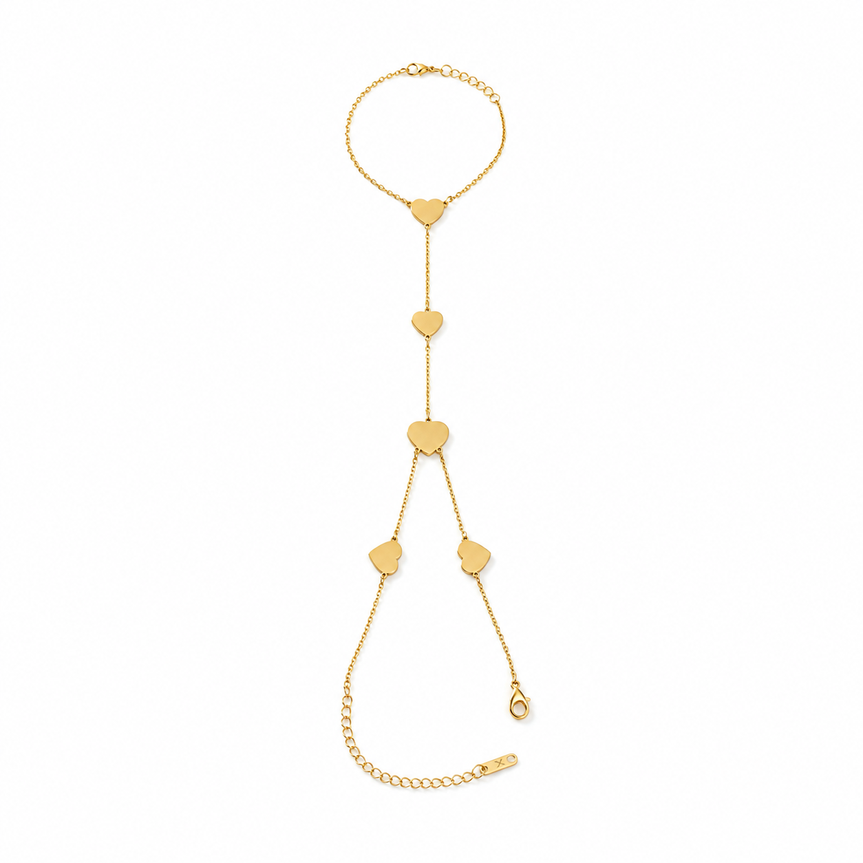 Amora Hearts Hath Phool | Gold Heart Hand Harness for Women | Bridal Hand Jewellery