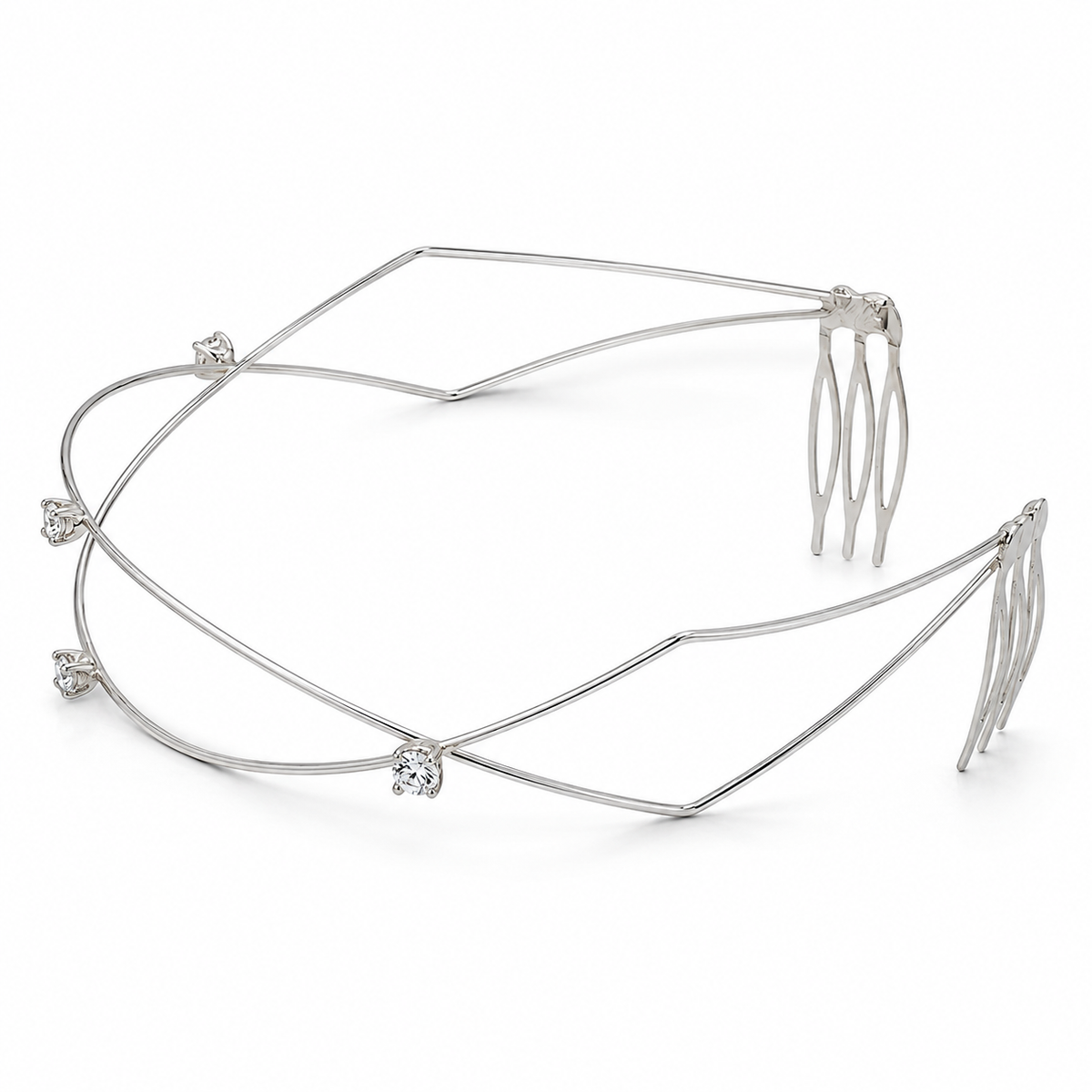 Moonlight Crystal Wire Bridal Tiara | Wedding Hair Crown | Bridal Hair Accessories