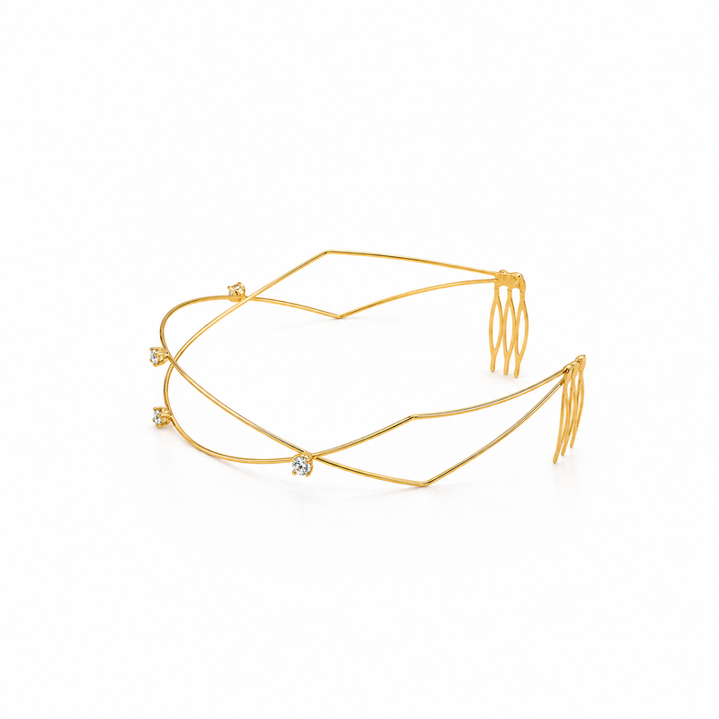 Rapunzel Royal Halo Hair Band | Golden Crystal Bridal Headpiece