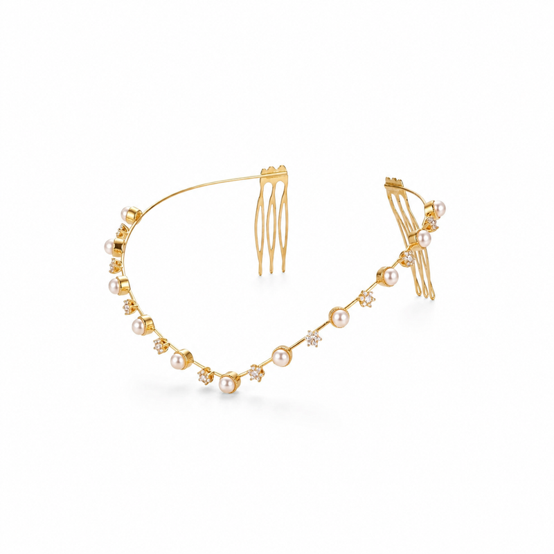 Pearl Hair Chain for Women | Bridal Pearl Headband | Wedding Hair Accessories