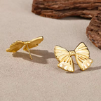 Chic Gold Bow Stud Earrings - ORYX TREND EaringThese charming gold bow stud earrings are a sweet and stylish accessory. Featuring a classic and elegant bow shape, they have a subtle, folded texture that adds a touch of dimension. Crafted from durable stainless steel, these earrings are perfect for everyday wear and sensitive ears. Their petite size and timeless design make them a delightful addition to any jewelry collection.Default Title#