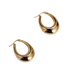 Chunky Domed Gold Hoop Earrings - ORYX TREND EaringDesign: Classic medium-sized hoop with a modern, chunky, domed, and polished silhouette.Default Title#