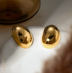 Chunky Polished Gold Dome Studs - ORYX TREND EaringBold, voluminous oval or egg-shaped stud earrings with a high-shine, highly polished gold finish.Default Title#