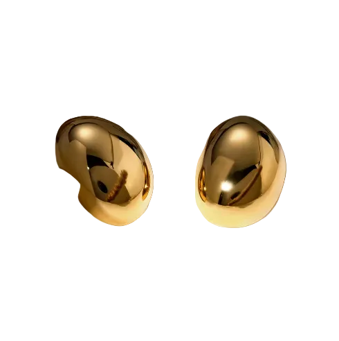 Chunky Polished Gold Dome Studs - ORYX TREND EaringBold, voluminous oval or egg-shaped stud earrings with a high-shine, highly polished gold finish.Default Title#