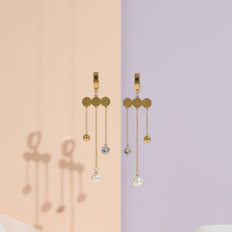 Cloud Dangle Drop Earrings | Gold Tassel Drop Earrings for Women | Fashion Earrings