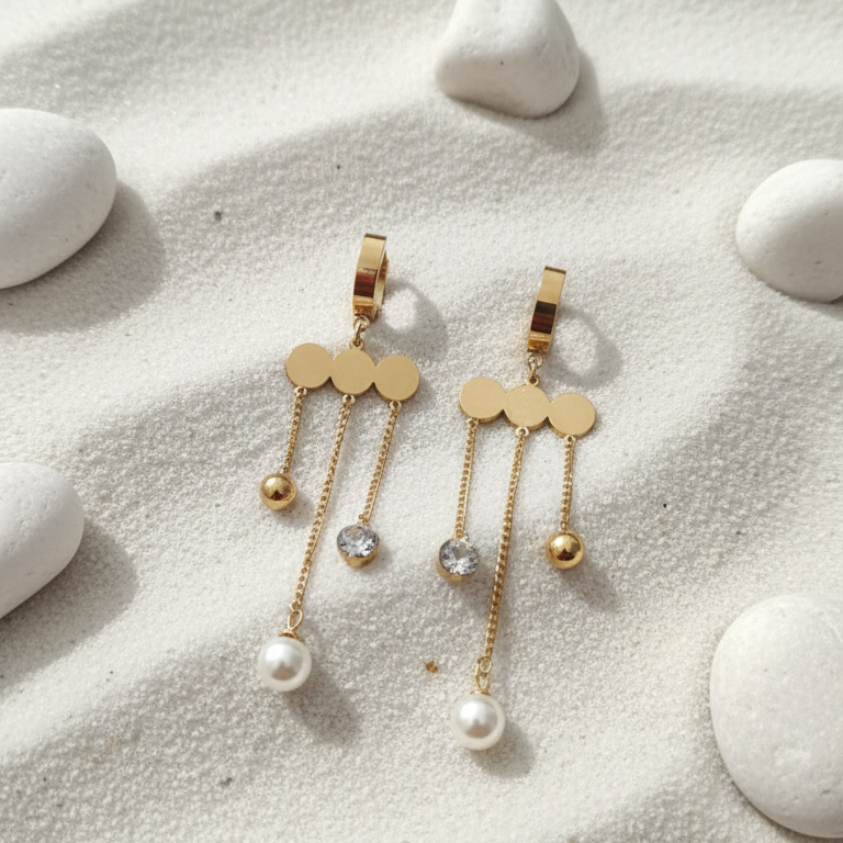 Cloud Dangle Drop Earrings | Gold Tassel Drop Earrings for Women | Fashion Earrings