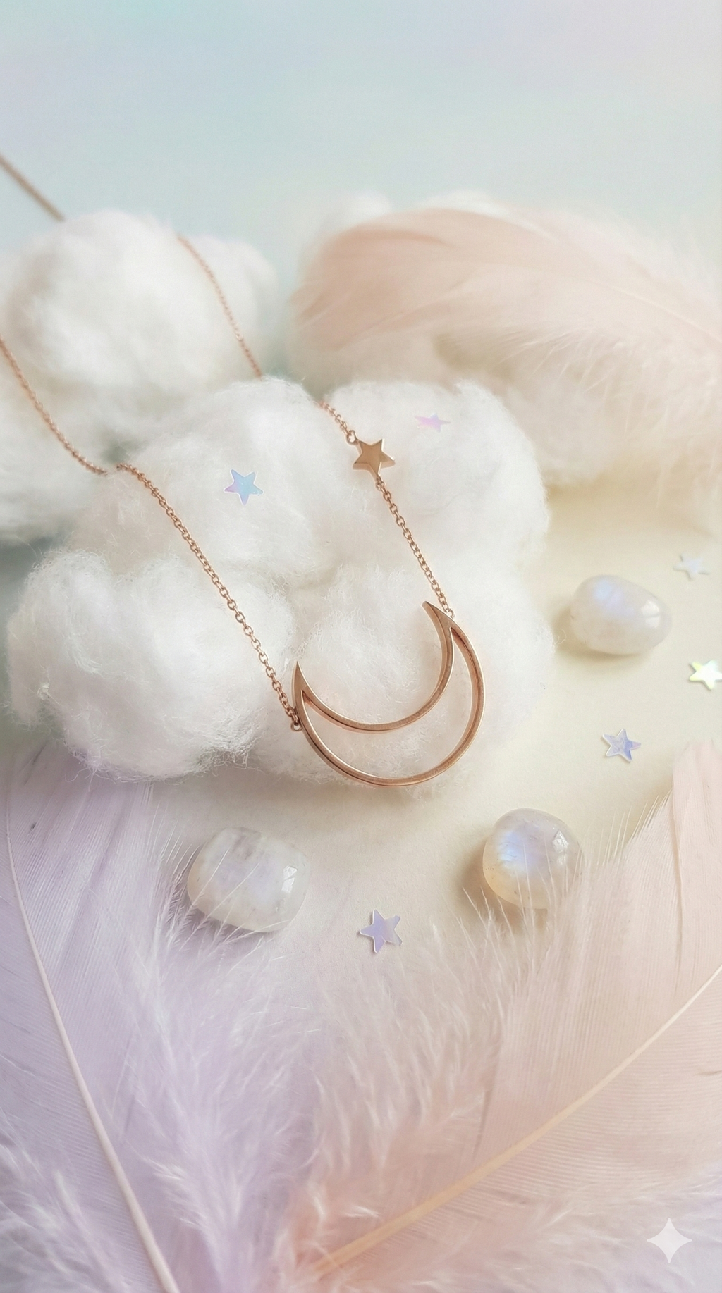 Dainty Crescent Moon & Star Necklace - Celestial Layering Jewelry