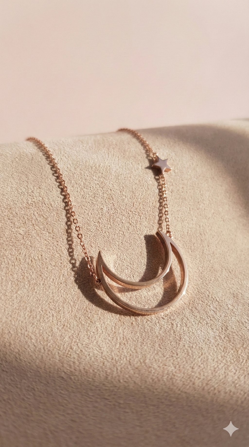 Dainty Crescent Moon & Star Necklace - Celestial Layering Jewelry