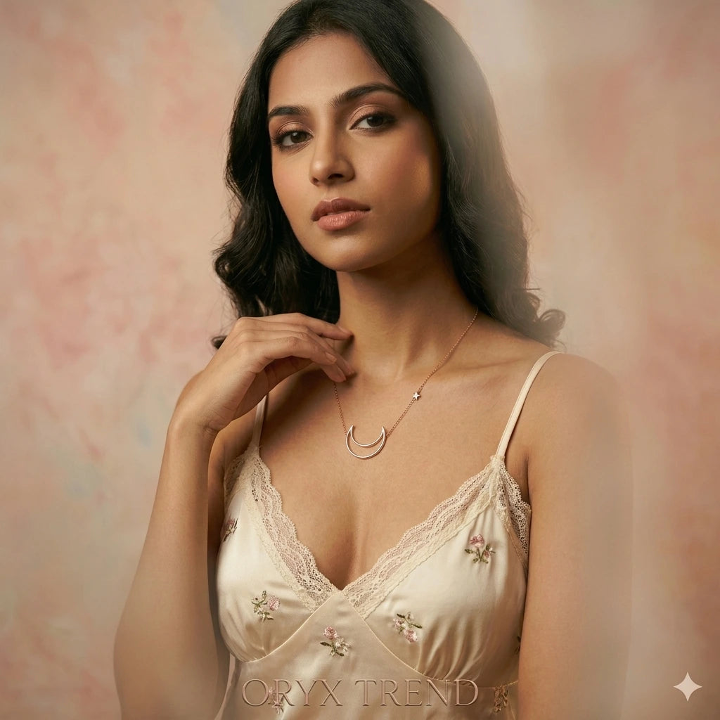 Dainty Crescent Moon & Star Necklace - Celestial Layering Jewelry