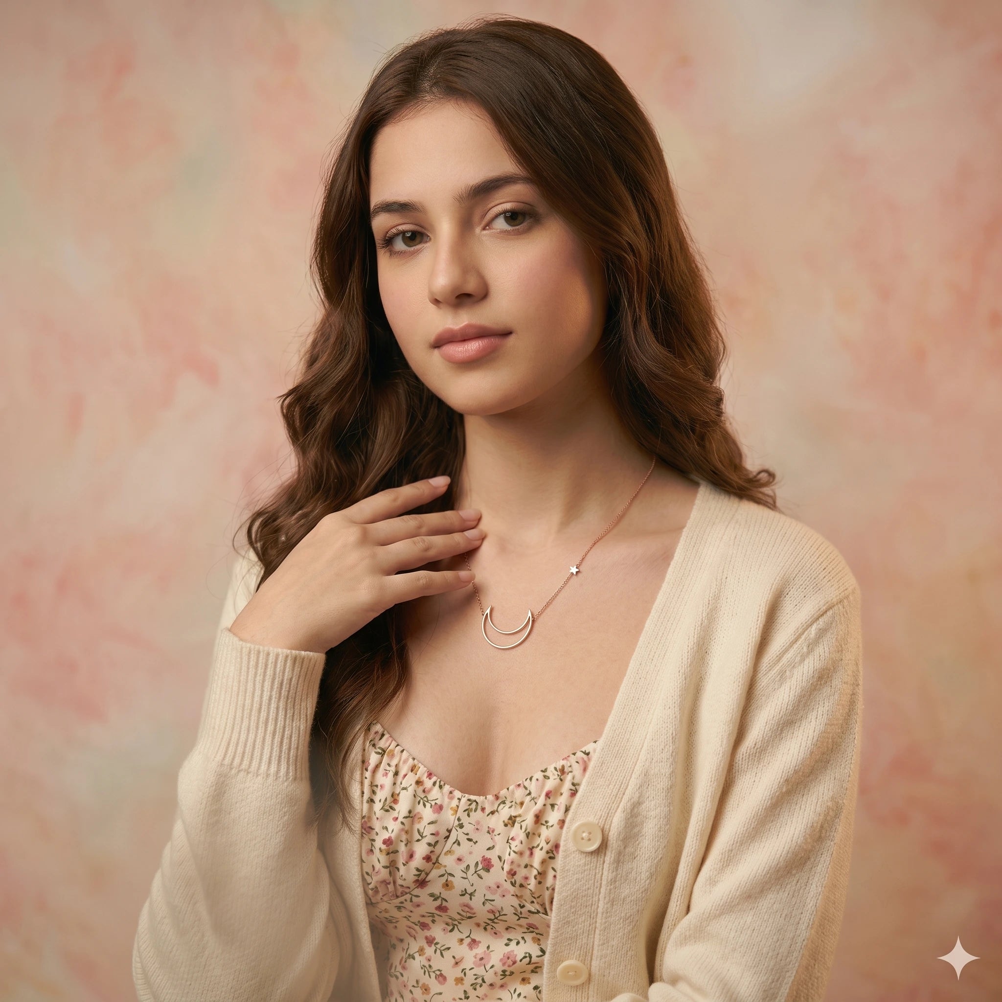 Dainty Crescent Moon & Star Necklace - Celestial Layering Jewelry