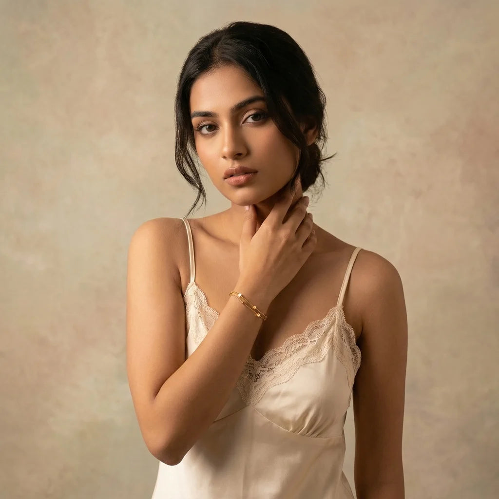 Dainty Layered Gold Bracelet - Minimalist Stacking Bracelet.