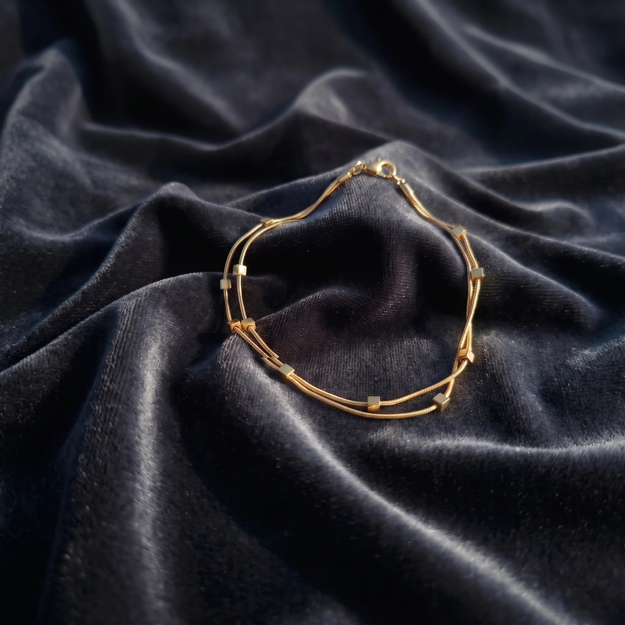 Dainty Layered Gold Bracelet - Minimalist Stacking Bracelet.
