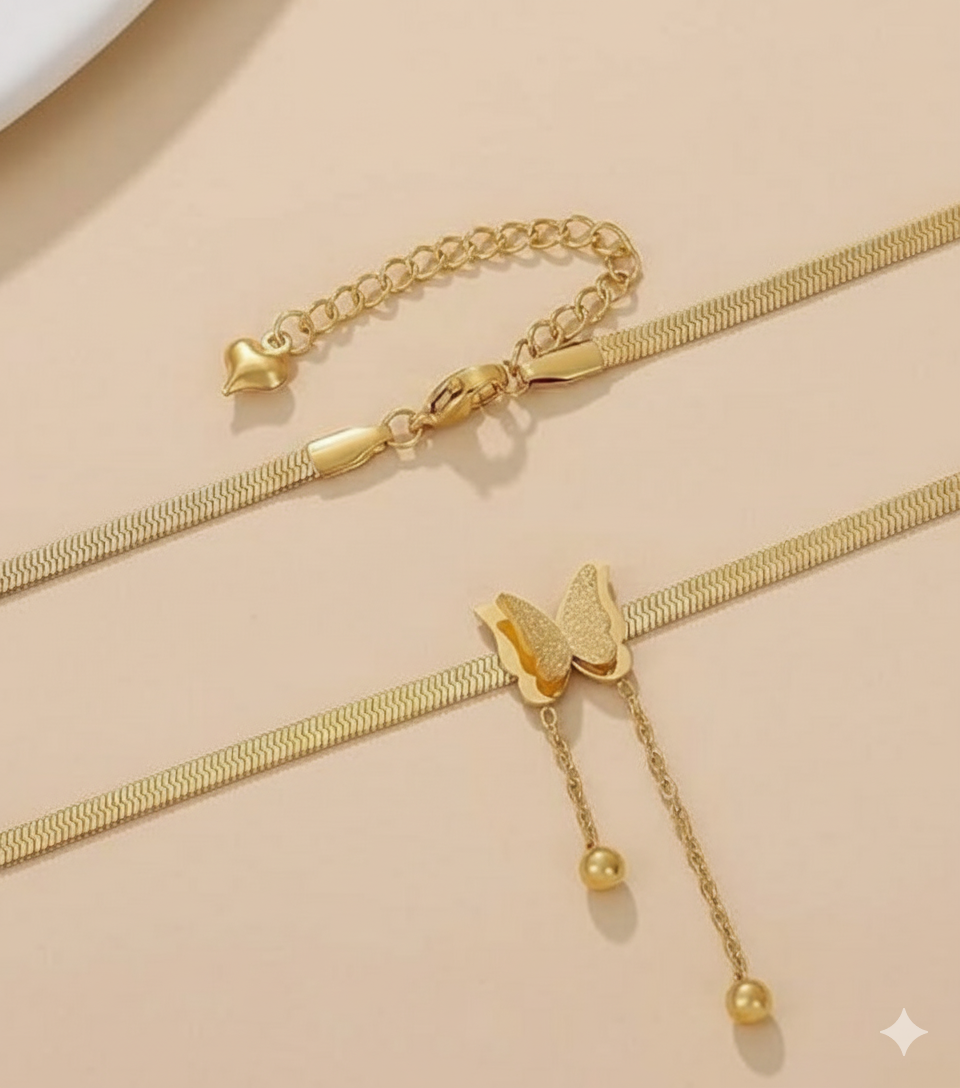 Delicate Gold Bow/Knot Lariat Y-Necklace with Tassel Drops - ORYX TREND NecklaceAn elegant, fine gold necklace featuring a central, feminine knot design from which two delicate tassels gently hang, perfect for a refined, classic look.Default Title#