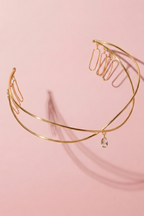 Double Strand Gold Hair Chain with Teardrop Hair Halos.