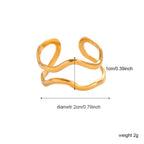 Double Wave Gold Ring - ORYX TREND RingA chic, open-style ring featuring two parallel wavy bands. This fluid design creates a stylish layered look with just one piece, perfect for everyday elegance.Default Title#