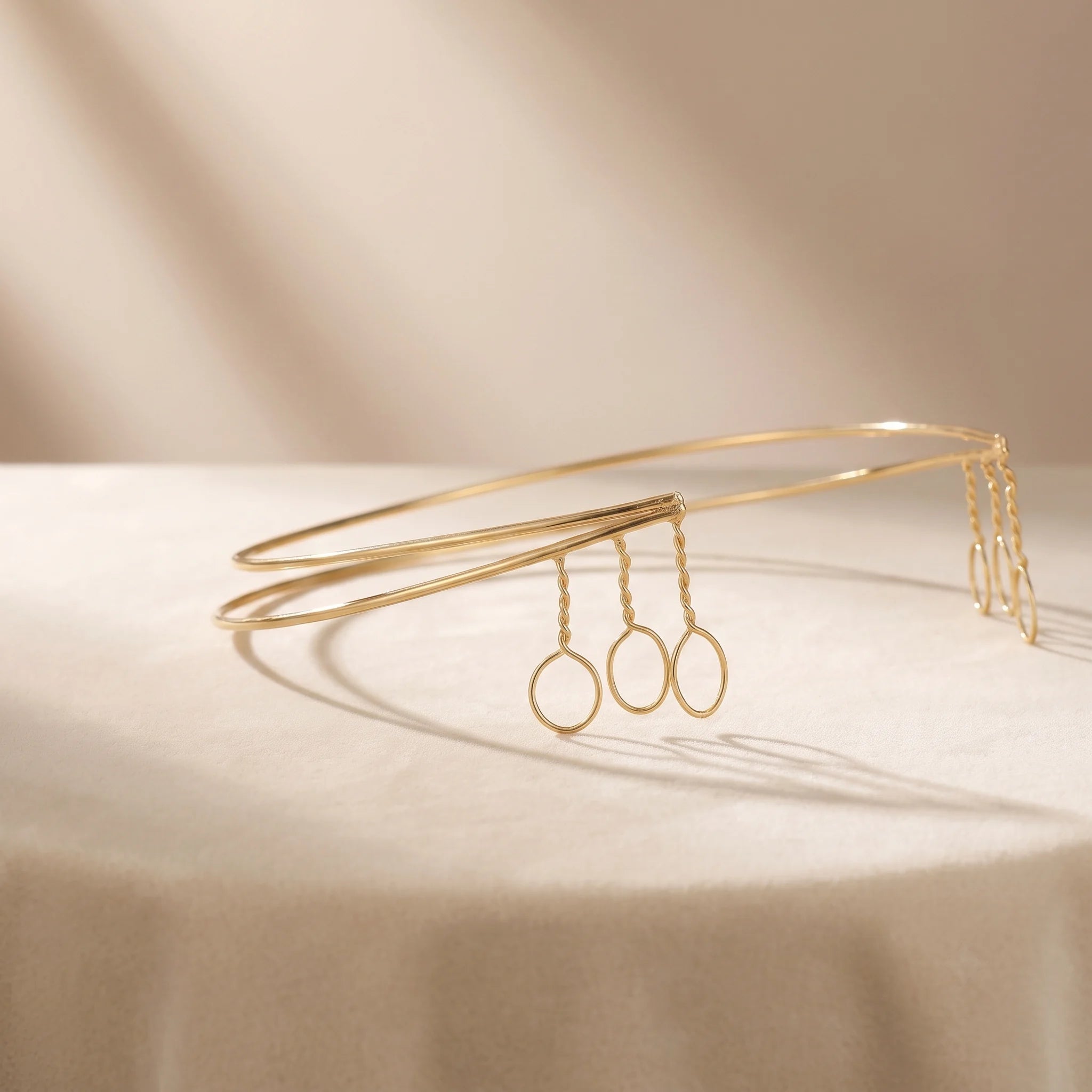 Elegant Double Strand Minimalist Gold Hair Halo
