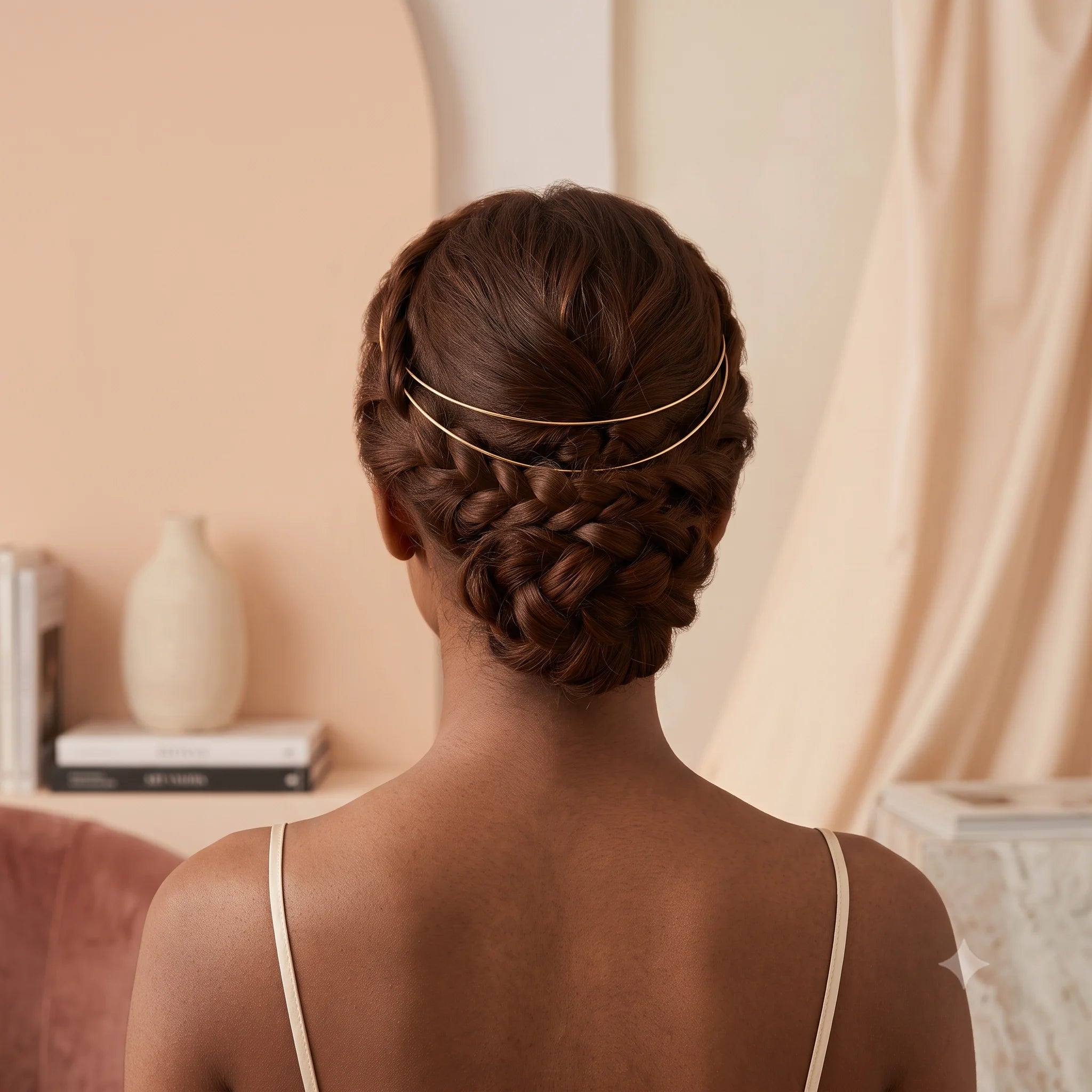 Elegant Double Strand Minimalist Gold Hair Halo