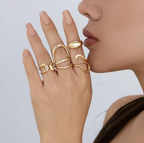 Fashion Combo of 4 Latest Gold Plated Statement Rings for Women and Girl - ORYX TREND RingDefault Title#