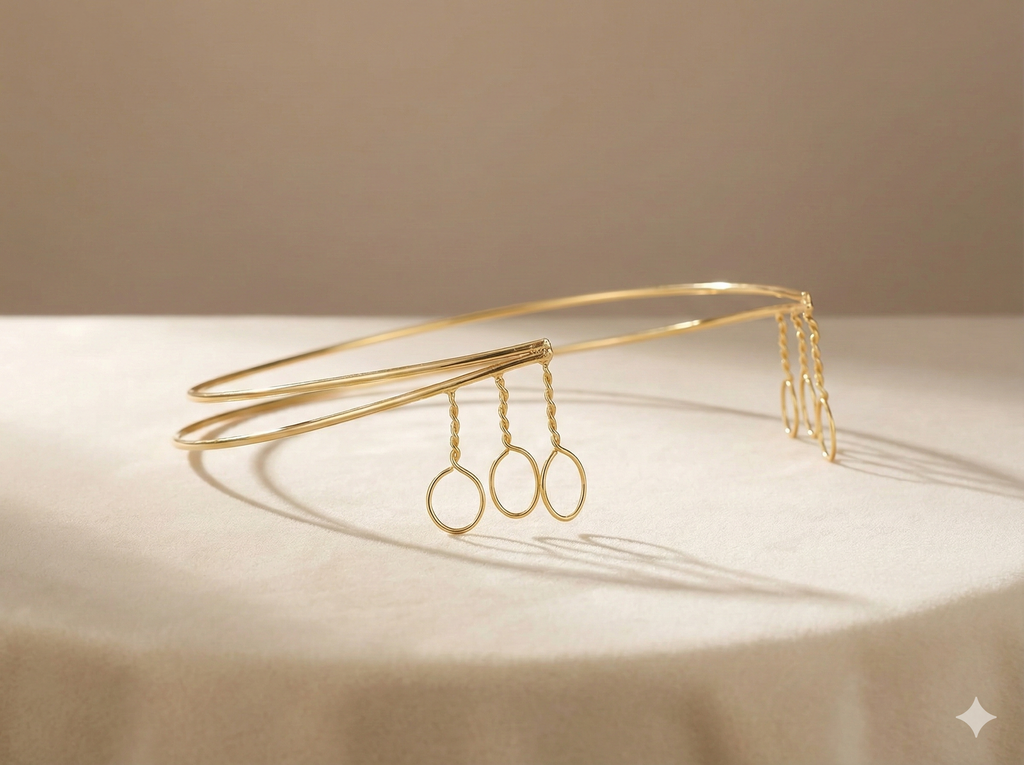 Elegant Double Strand Minimalist Gold Hair Halo