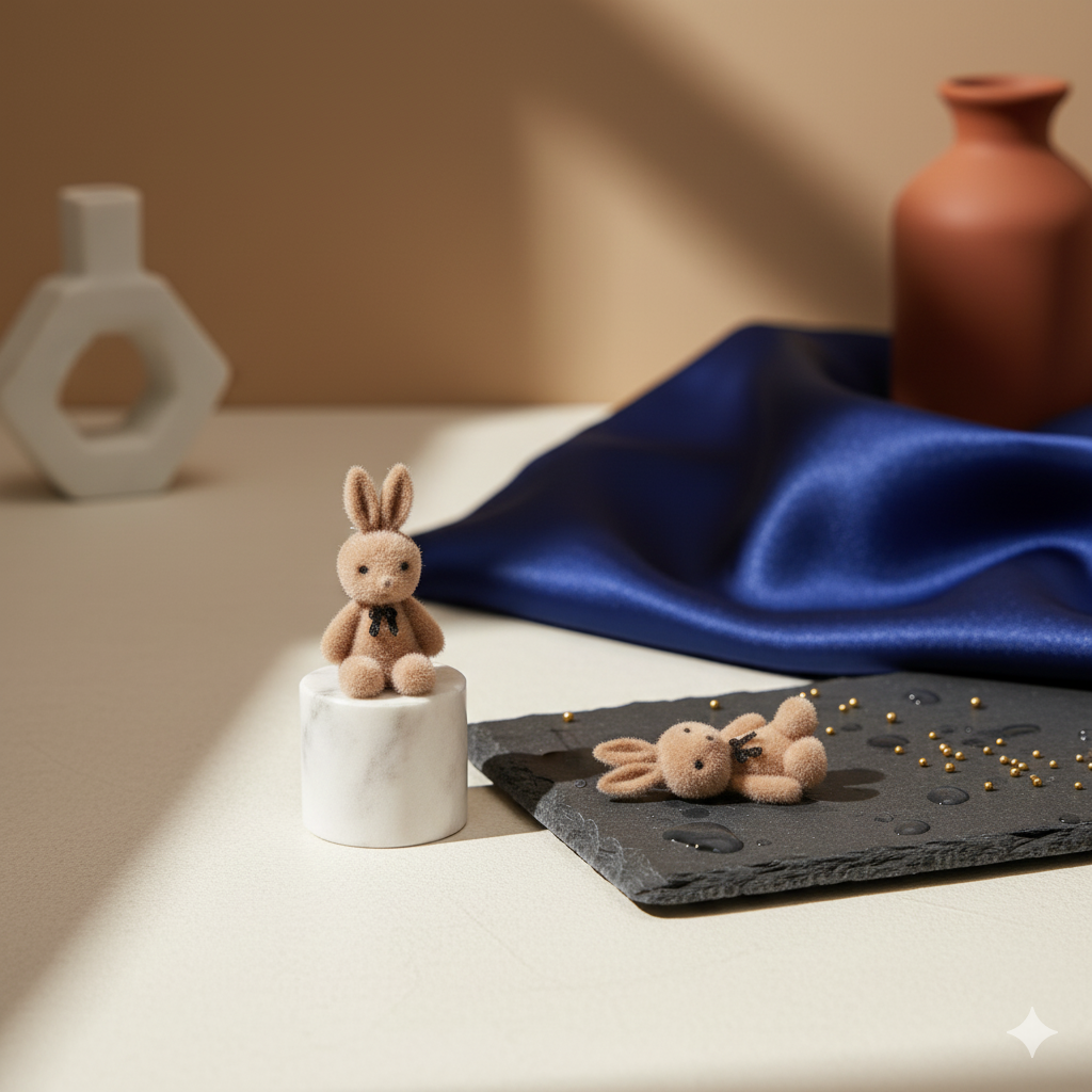 Fluffy Bunny Stud Earrings