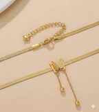 Delicate Gold Bow/Knot Lariat Y-Necklace with Tassel Drops