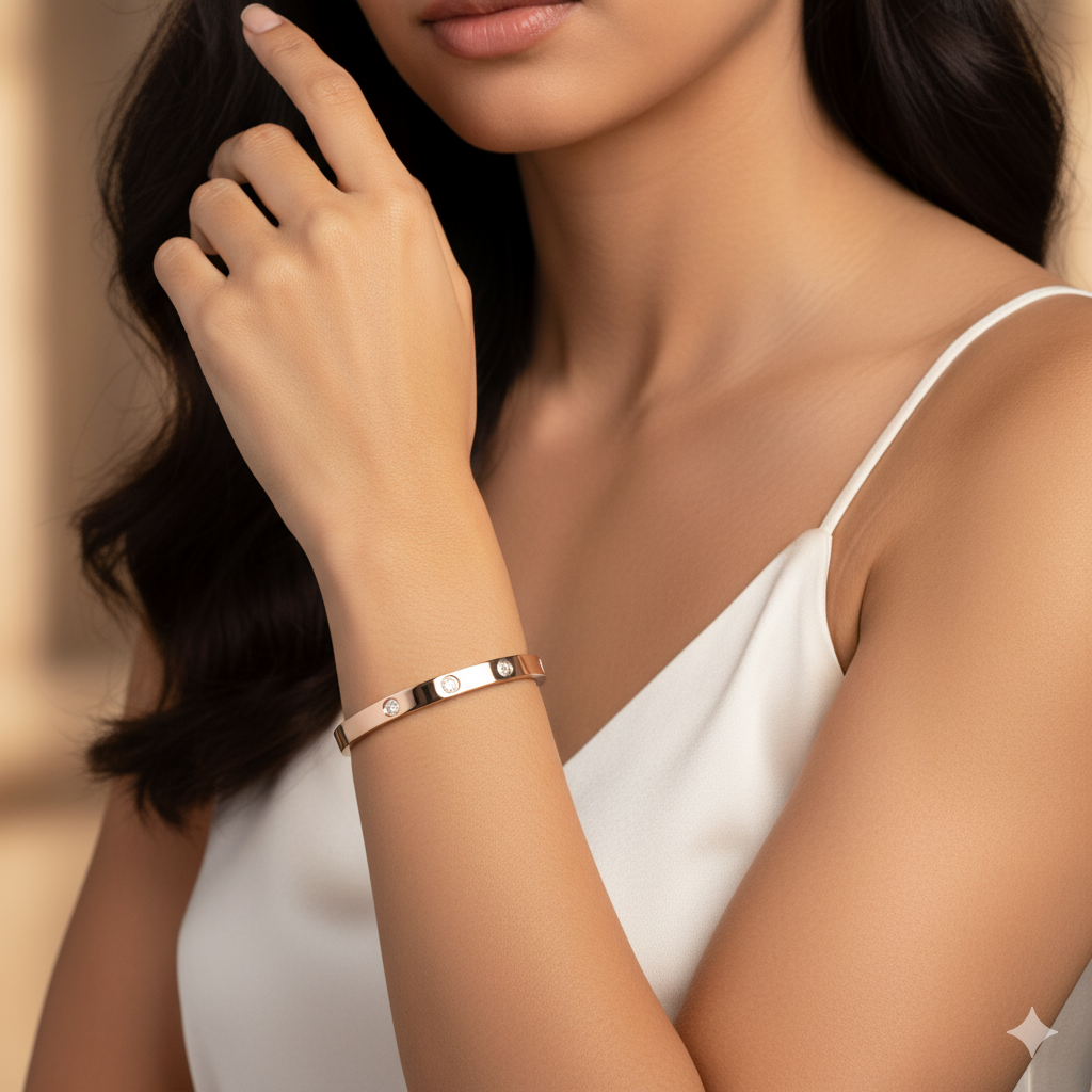 Minimalist Crystal Bangle Bracelet