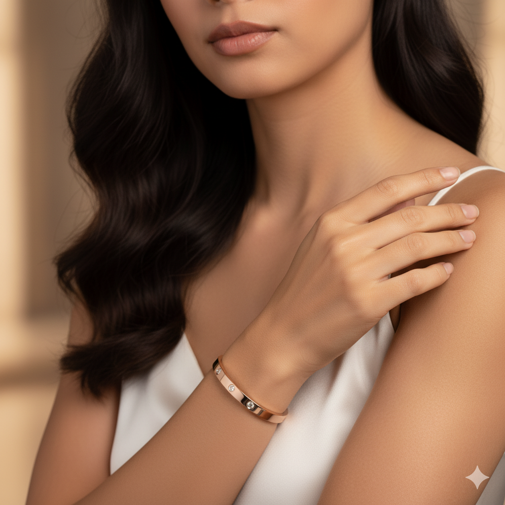 Minimalist Crystal Bangle Bracelet