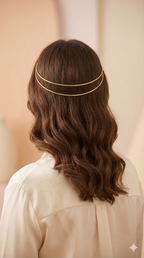 Elegant Double Strand Minimalist Gold Hair Halo