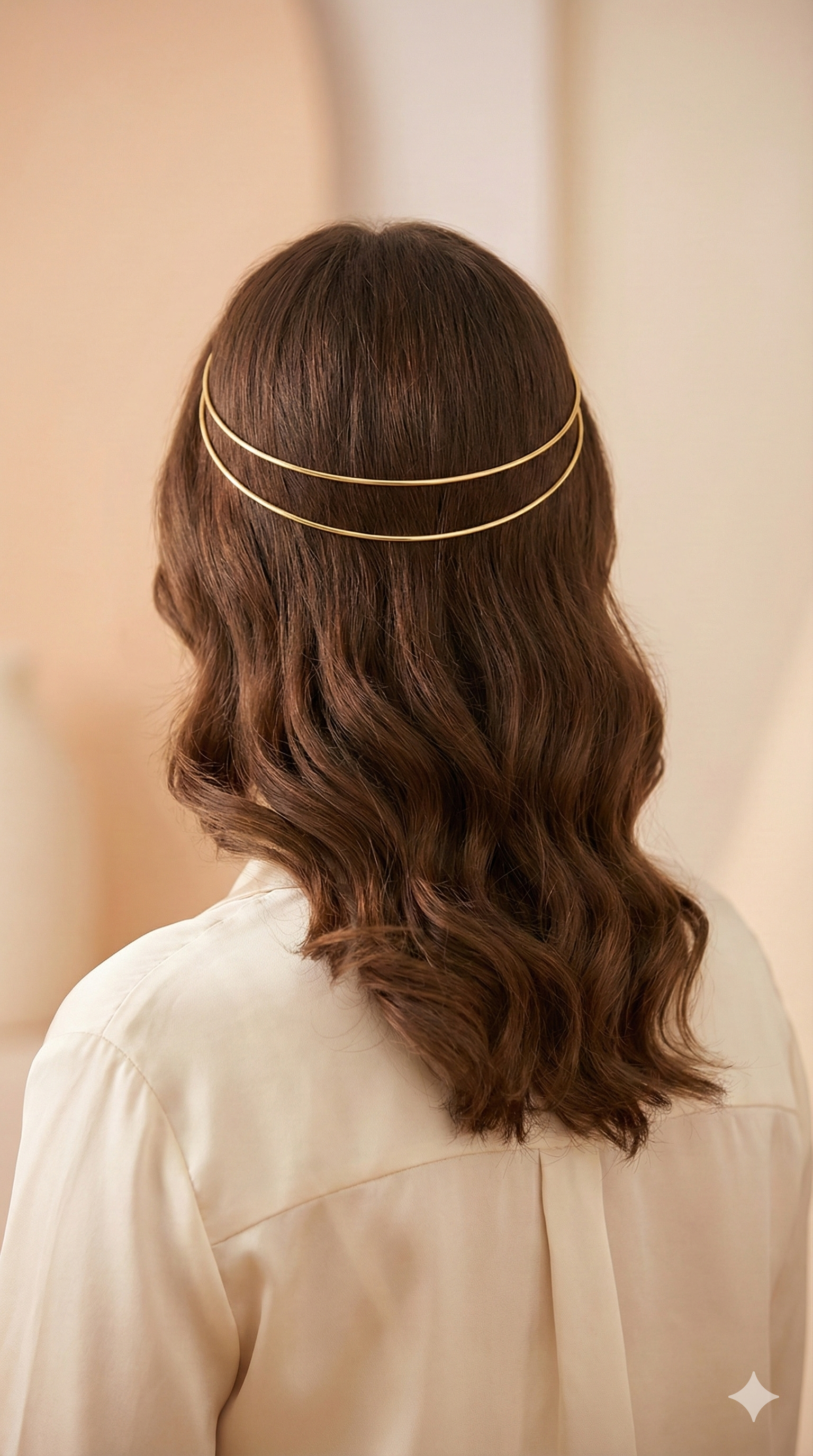 Elegant Double Strand Minimalist Gold Hair Halo