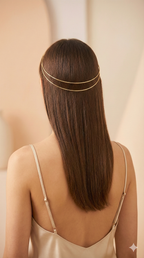 Elegant Double Strand Minimalist Gold Hair Halo